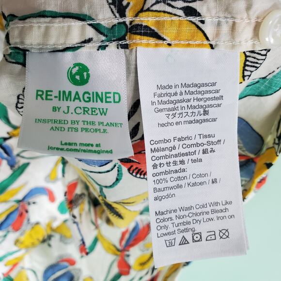 J.Crew Tropical Floral Print Camp Collar Short Sleeve Button Up Shirt Size XL - Picture 5 of 6